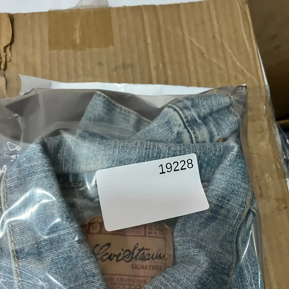 Levi‎ Strauss Jacket Girls M Blue Denim Button Front Trucker Jean Western Style